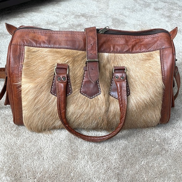 Bags Moroccan Leather And Fur Duffle Bag Poshmark